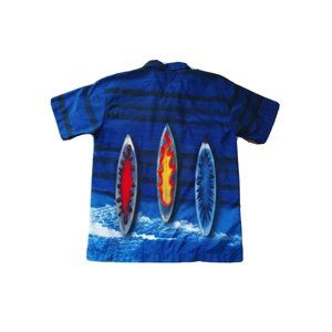 Intrinsic Youth Boys Size M 10/12 Surfboard Button Down Casual Dress Shirt Blue